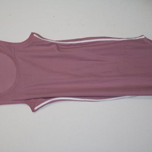 Cute Mauve Pink Cashmere Soft White Stripe Midi - Picture 3 of 4